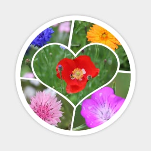 My Heart is Filled with Flowers Photo Collage Magnet